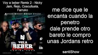 Voy A Beber Remix 2  Nicky Jam Ñejo Cosculluela Farruko  Letra [upl. by Kleiman734]