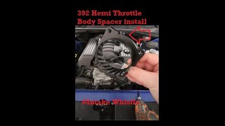 Throttle body spacer install 392 challenger [upl. by Ylyl86]