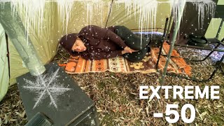 35° Solo Winter Camping 47 Days  Snowstorm Deep Snow Winter Camping In Crua Insulated Tent [upl. by Randee]