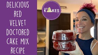 Delicious Moist Red Velvet Doctored Cake Mix Recipe  How I Bake and Freeze Cake Layers [upl. by Maroney]