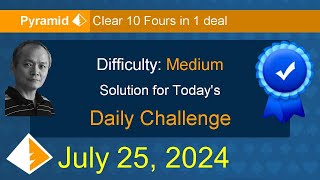 Microsoft Solitaire Collection Pyramid  Medium  July 25 2024 [upl. by Pascia784]