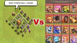 Max Town Hall 3 Base VS 1x Max Super Troops  Clash Of Clans clashofclans shorts shortvideo [upl. by Amadis]