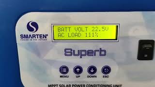 Smarten Superb 3075 24V Solar MPPT Inverter  Check Heavy Load testing [upl. by Burr]