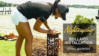 Nightscaping stake mounted bollard installation [upl. by Anomahs]