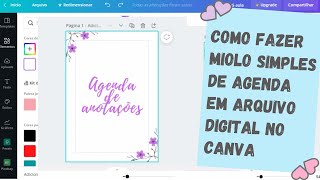 Como fazer miolo de agenda em arquivo digital no canva [upl. by Zilef]