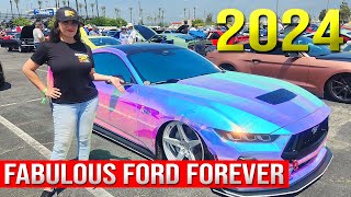 Fabulous Fords Forever 2024 Car Show Mustang Shelby Cobra Drag Racing Irwindale Speedway [upl. by Gottlieb678]