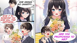 Manga Dub I caught the wedding bouquet so I handed it to the girl at work that seemed unhappy [upl. by Duck]