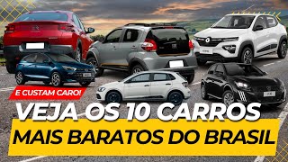 Descubra quais são os CARROS MAIS BARATOS do Brasil em 2024 Renault Kwid e Fiat Mobi na frente [upl. by Latricia165]