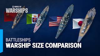 Warship Size Comparison Battleships in World of Warships [upl. by Obocaj]