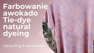 Farbowanie skórkami pestkami awokado Farbowanie tshirt naturalnie awokado Avocado dyeing Tie dye [upl. by Brost]