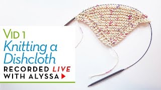 Knitting a dishcloth Increasing stitches  vid 1  knit a long  RelaxandCraft [upl. by Aryl516]