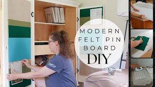 Modern Felt Pin Board DIY easy nosew bulletin mood board [upl. by Odla444]