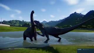 Indominus Rex Vs Apatosaurus  Jurassic World Evolution  Ps4 [upl. by Nasya397]