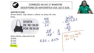 RESOLUÇÃO AV1 COM DESCRITORES D14 D23 e D28 [upl. by Eseer]