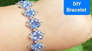 DIY partywear Bracelet banana sikhe 😍 easy and beautiful bracelet making 🥰 easy jewellery banaye👍 [upl. by Etselec]