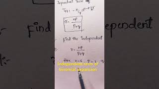 Independent term binomial expansion class11 topicinter first year topic [upl. by Aehcsrop63]