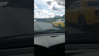 BMW E93 vs 2 Dodge Challengers  Street Race 🔥 140mph [upl. by Assitruc]