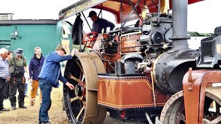 Traction Engines amp Steam Rollers get stuck in the mud at a very wet Masham Steam Rally 2023 [upl. by Ahsieker]