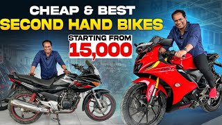 Cheap and best second hand bikes in Hyderabad Starting from 20000 onlyKusum Ganji Kukatpally [upl. by Daeriam]