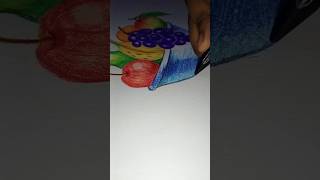 Fruits basket painting 🍎🍐fruitsartcrayonsdrawingselfcreationartworkvairalshortslikesuscribe [upl. by Leva397]