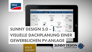 Sunny Design 50 – Visuelle Dachplanung einer gewerblichen PVAnlage [upl. by Ryter]