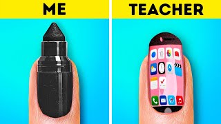 SCHOOL HACKS THAT WILL SAVE YOUR LIFE  First to Finish Art School Wins By 123 GO Like [upl. by Derman]