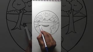 How to drawnature pencil drawing mountain view drawing beautiful art reels [upl. by Harman]