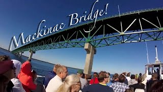 Going Under The Beautiful Mackinac Bridge In Mackinaw City Michigan [upl. by Dacia]