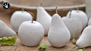 DIY  Herbstdeko selbermachen  Früchte aus Beton  Gießform aus Silikon herstellen  How to [upl. by Suoilenroc978]