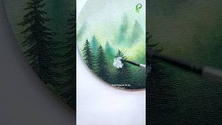 Painting Unbelievable Landscape with Fog 😱 🌲 shorts [upl. by Aynatahs353]