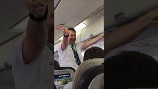 Flight Attendant Makes the Funniest Safety Briefing EVER 😂 [upl. by Anilegna]