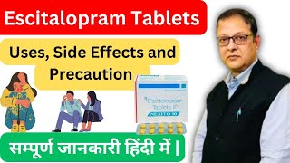 Escitalopram Tablets IP 10 Mg in Hindi  Uses Side Effects and All Details [upl. by Nhtanhoj]