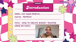 Steps to Create a Simple Budget Tracker using MS Excel for a Student [upl. by Greyson]