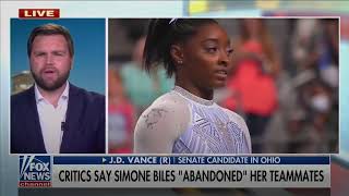 JD Vance Calls Simone Biles Dropping Out Of Tokyo Olympics A Weak Moment 7282021 [upl. by Nipha3]