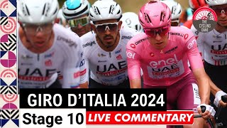 Giro dItalia 2024 Stage 10 LIVE COMMENTARY  Will Tadej Pogacar Attack On Bocca della Selva [upl. by Eno464]