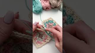 How to join Granny Squares with the flat slip stitch join crochet grannysquares [upl. by Ahselet]