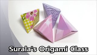 Origami  Triangle Pyramid wrapping a chocolate [upl. by Gothurd]