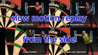 16 players form from the side【slowmotion replay】DARTS  PDC [upl. by Akenom]