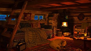 Relaxing Blizzard with Fireplace Crackling  Deep Sleep fall Asleep from Insomnia Sleep Better [upl. by Lachlan]