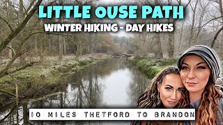 LITTLE OUSE PATH  Winter Hiking  Thetford to Brandon [upl. by Ylak]