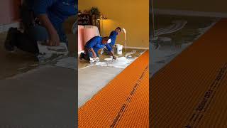 Uncoupling membrane diy tiletransformation homeremodeling bathroomtiles tile [upl. by Roque]