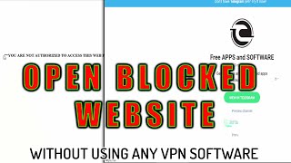 How to open any blocked Website without using any VPN software [upl. by Ameerahs]