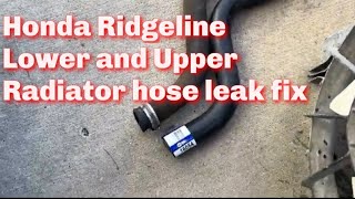 Honda Ridgeline Pilot Odessy lower and upper radiator hose leak repair [upl. by Wan]