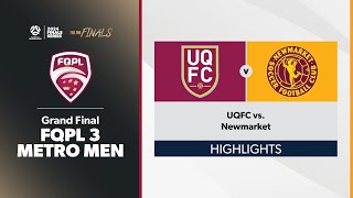 FQPL 3 Metro Men Grand Final  UQFC vs Newmarket Highlights [upl. by Sella]