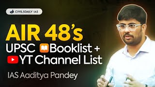 quotMy Full UPSC Prelims Booklist📚 and Youtube Channels I followedquot  AIR 48 IASAaditya [upl. by Imim]