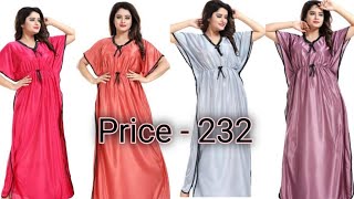 Stylish kaftan satin nighty   Meesho shopping   Lowest price😍 [upl. by Lacsap]