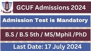 GC University Faisalabad Admissions 2024  GCUF admissions online apply [upl. by Blau]