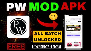 PW ALL BATCHES FREE 🔥  PW MOD APK DOWNLOAD LINK 🔗  physicswallah class11 jee jee2026 [upl. by Nikal]