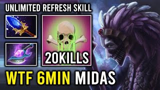 WTF 6Min Midas Solo Mid Unlimited Skill Refresh Hyper Universal Carry Dazzle Dota 2 [upl. by Ynahteb846]