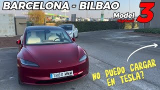 TESLA MODEL 3 Highland viaje de 600 km  NO PUEDO CARGAR EN TESLA [upl. by Einafets781]